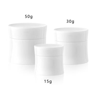 Grátis 15g 30g 50g frasco de creme de plástico de casca dupla com PP de qualidade alimentar para cuidados com a pele e cremes cosméticos
