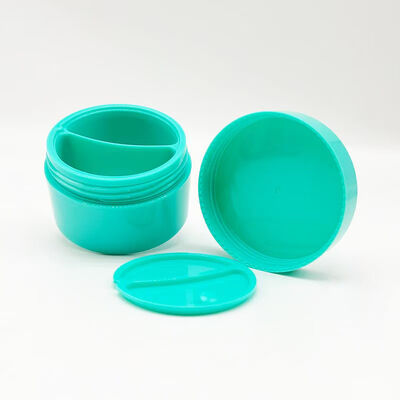 Grátis 50+50 g frasco de creme de plástico de PP de grade dupla com armazenamento separado de grade dupla para produtos de cuidados com a pele