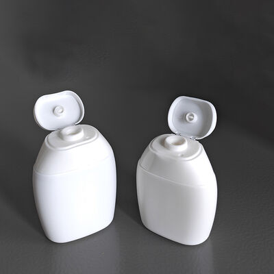 Flip Top Cap Design 40ml 60ml HDPE Cosmetic Flask com formas personalizáveis para shampoo e cuidados com a pele