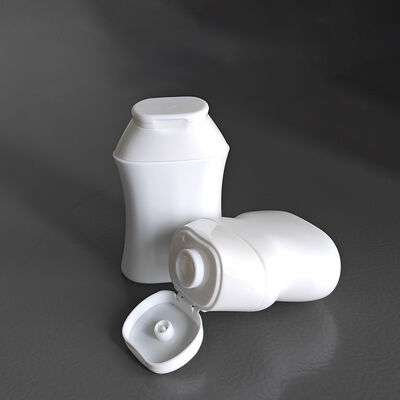 Flip Top Cap Design 40ml 60ml HDPE Cosmetic Flask com formas personalizáveis para shampoo e cuidados com a pele