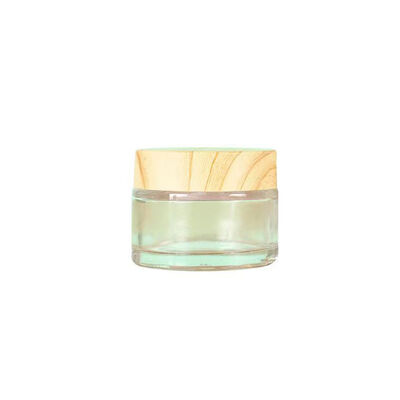 5g 10g 15g 30g 50g frascos vazios de creme de vidro congelado cosméticos recarregáveis madeira natural resistente a vazamentos recipientes de armazenamento de viagem para creme de olhos máscara facial cuidados com a pele