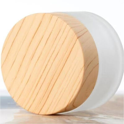 5g 10g 15g 30g 50g frascos vazios de creme de vidro congelado cosméticos recarregáveis madeira natural resistente a vazamentos recipientes de armazenamento de viagem para creme de olhos máscara facial cuidados com a pele