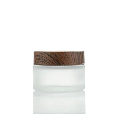 5g 10g 15g 30g 50g frascos vazios de creme de vidro congelado recipientes de madeira natural cosméticos para creme de olhos máscara facial