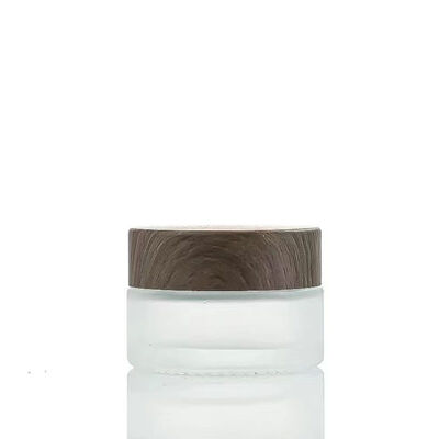 5g 10g 15g 30g 50g frascos vazios de creme de vidro congelado recipientes de madeira natural cosméticos para creme de olhos máscara facial