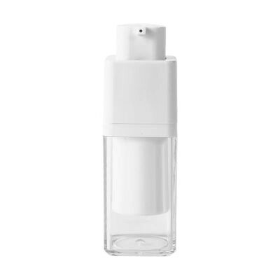 Gráfico de forma quadrada 15 ml 30 ml 50 ml garrafa de bomba sem ar com bomba de bloqueio rotativo para produtos de cuidados com a pele